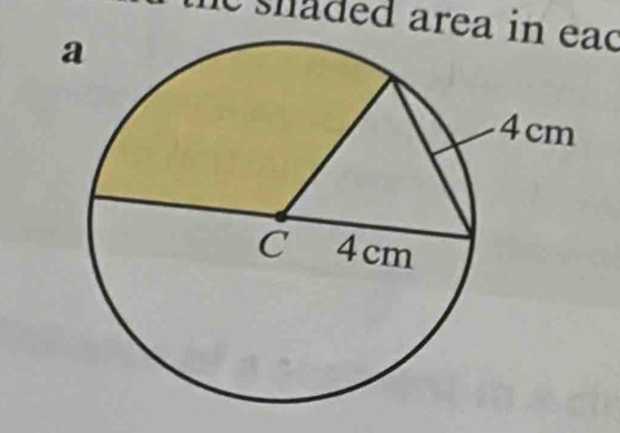 shaded area in eac