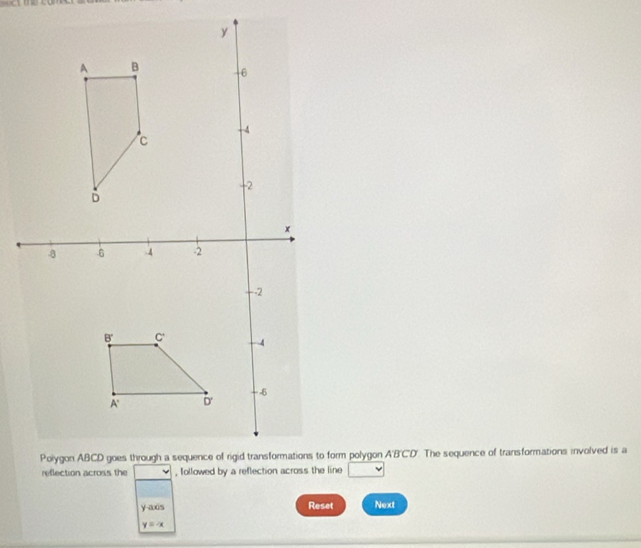 y-axis Reset Next
y=-x