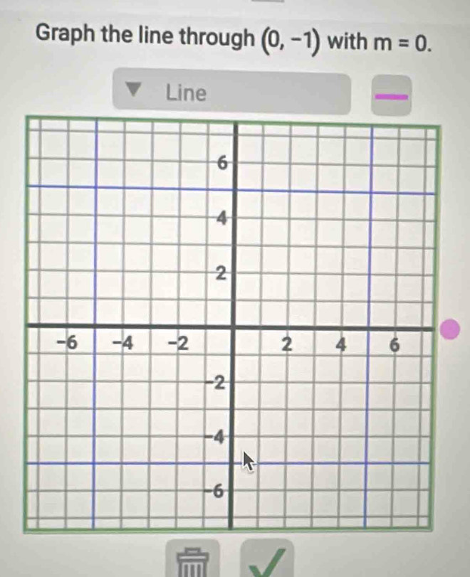 Graph the line through (0,-1) with m=0. 
Line