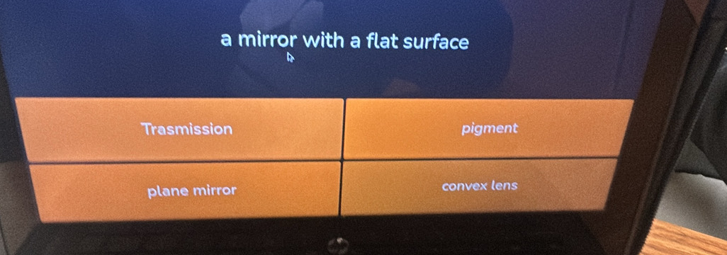 a mirror with a flat surface