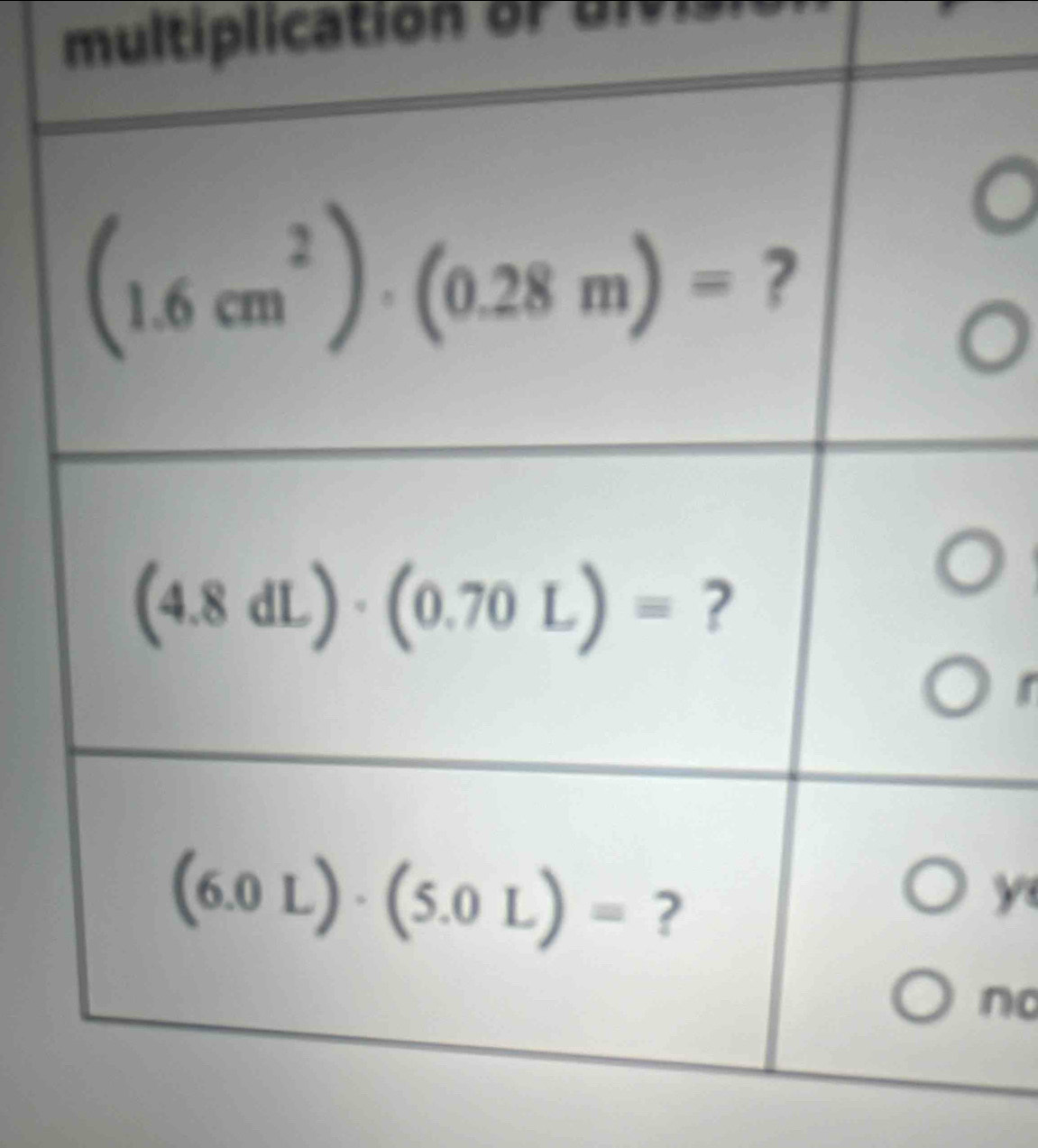 multiplication of
r
y
no