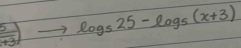  5/+3 ) to log _525-log _5(x+3)