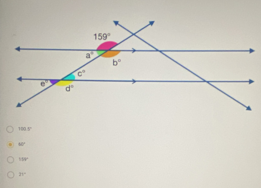 100.5°
60°
159°
21°