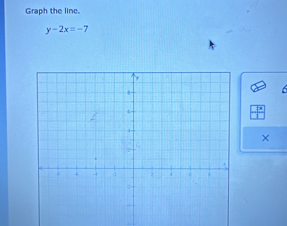 Graph the line.
y-2x=-7
6
X