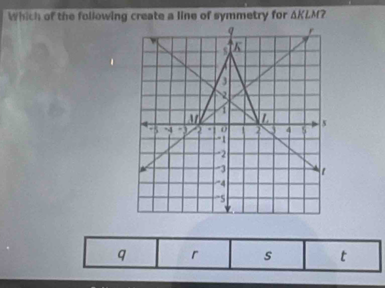 △ KLM
q
r
s
t