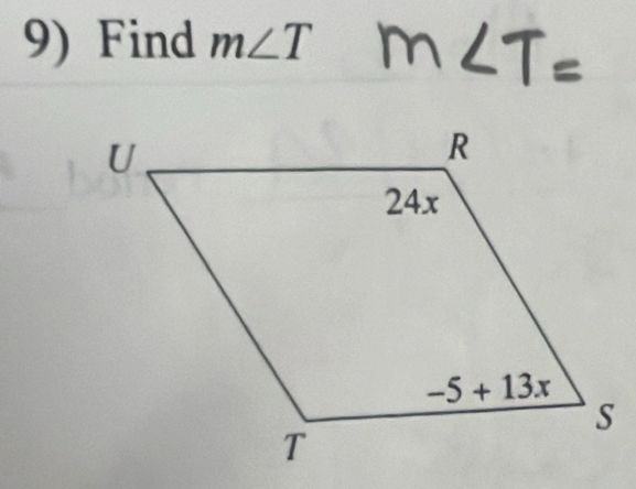 Find m∠ T