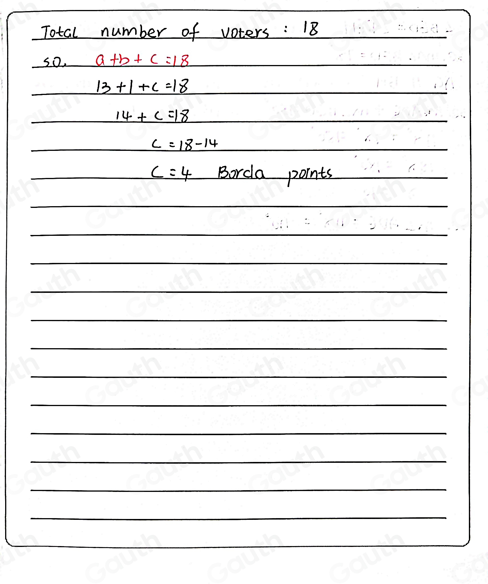 Solved: The table represents a Borda method election. Complete parts (a ...