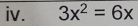 3x^2=6x