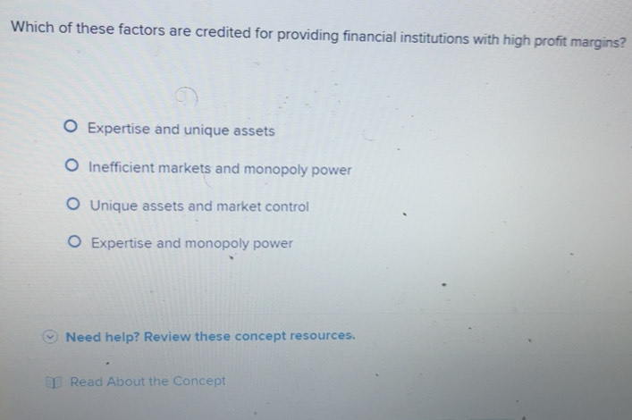 Solved: Which of these factors are credited for providing financial ...