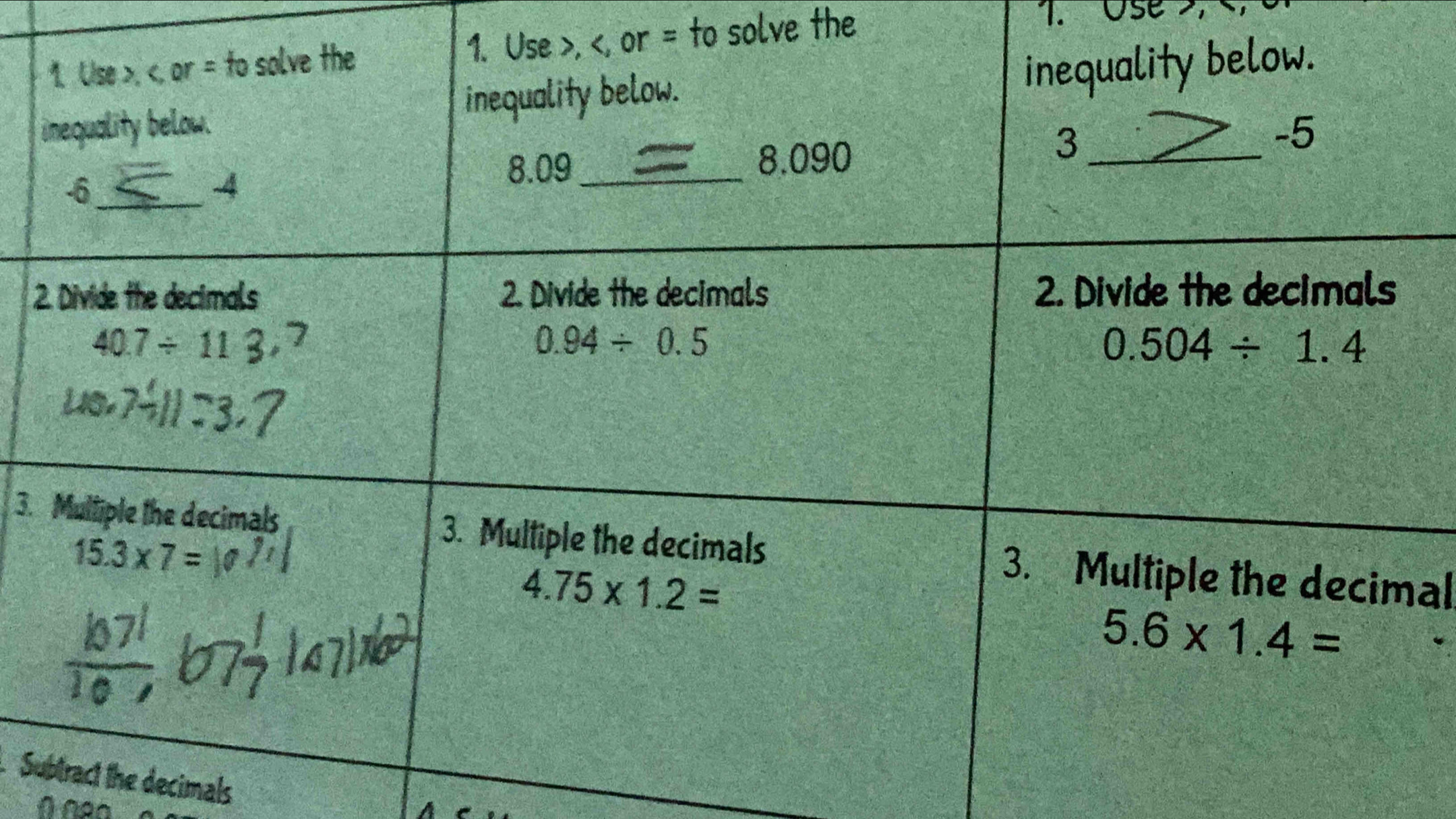 ,</
2
3.al
Su decimals