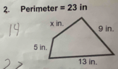 Perimeter =23 in