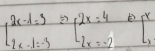 beginarrayl 2x-1=3 2x-1=-3endarray.  Rightarrow beginarrayl 2x=4 2x=-2endarray.