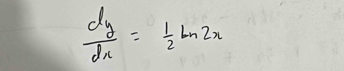  dy/dx = 1/2 Ln2x