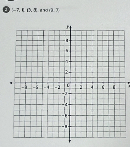 (-7,1), (3,8) , and (9,7)