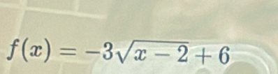 f(x)=-3sqrt(x-2)+6