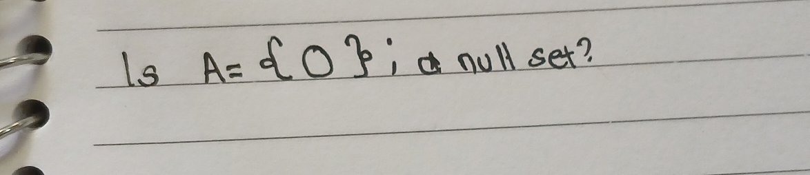 Is A= 0. null set?