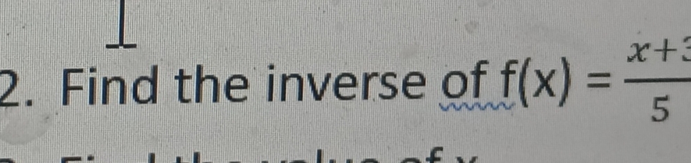 Find the inverse of f(x)= (x+3)/5 