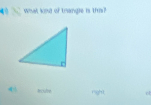 What kind of triangle is this?
acute right ot