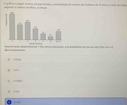 Resolvido:gráfico a seguir mostra, em percentuais, a distribuição do ...