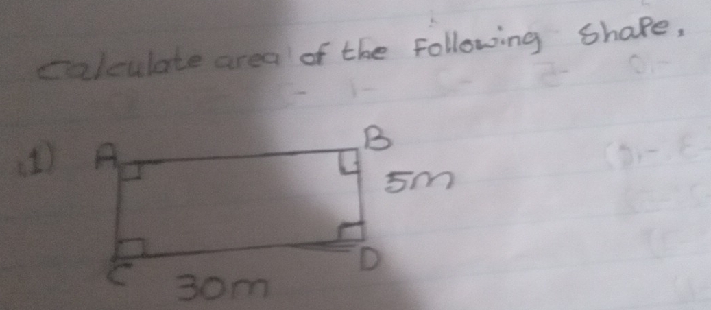 calculate area of the following Shape, 
(1)