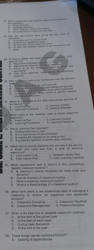 Solved: Which must be the most important aspect to be included in A ...