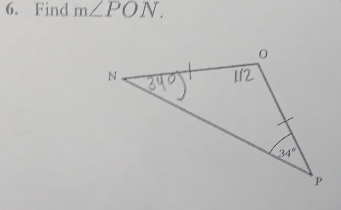 Find m∠ PON.