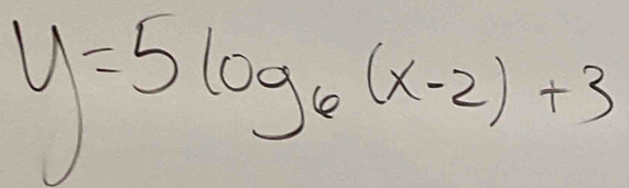 y=5log _6(x-2)+3