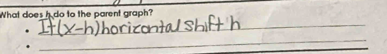 What does h do to the parent graph? 
_ 
_ 
_