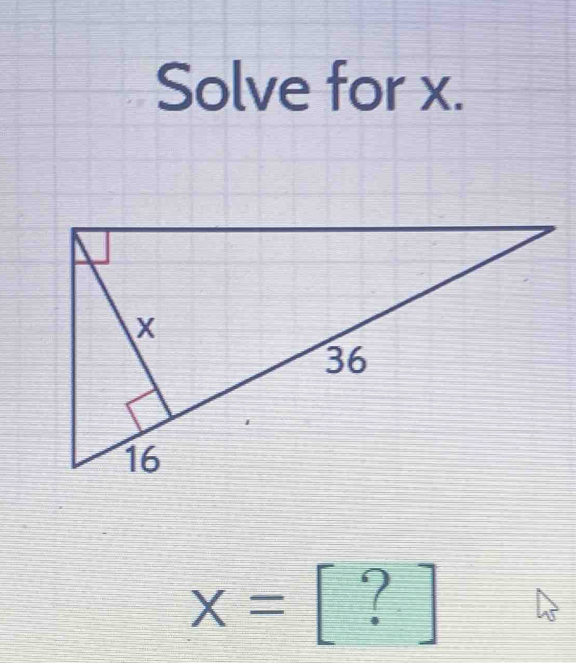 Solve for x.
x=  □ /□   [?]