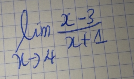 limlimits _xto 4 (x-3)/x+1 