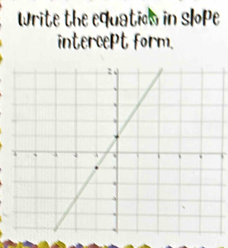 write the equatios in slope 
intercept form.