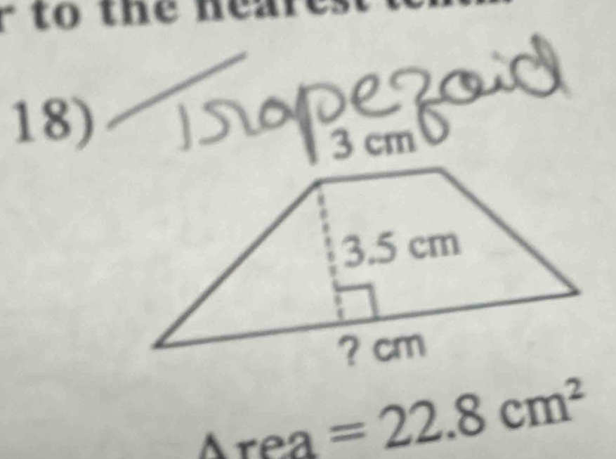 3 cm
Area =22.8cm^2