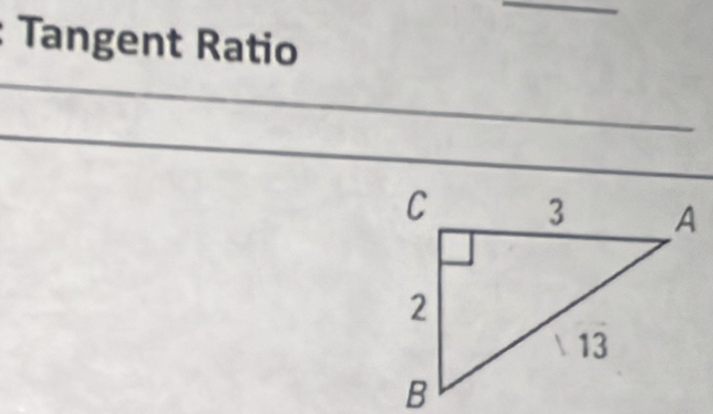 Tangent Ratio