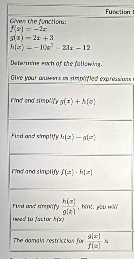 Function
G
D
Gions
F
F