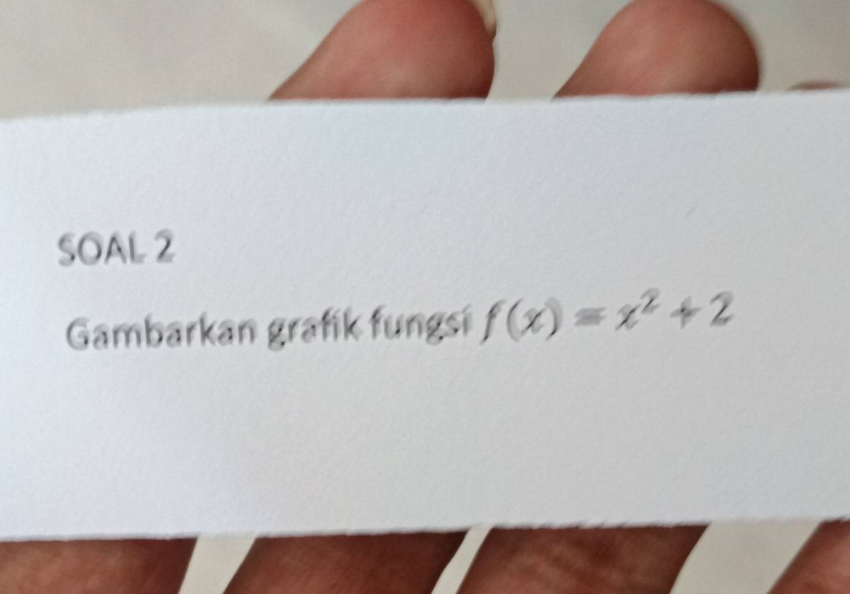 SOAL 2 
Gambarkan grafik fungsi f(x)=x^2+2