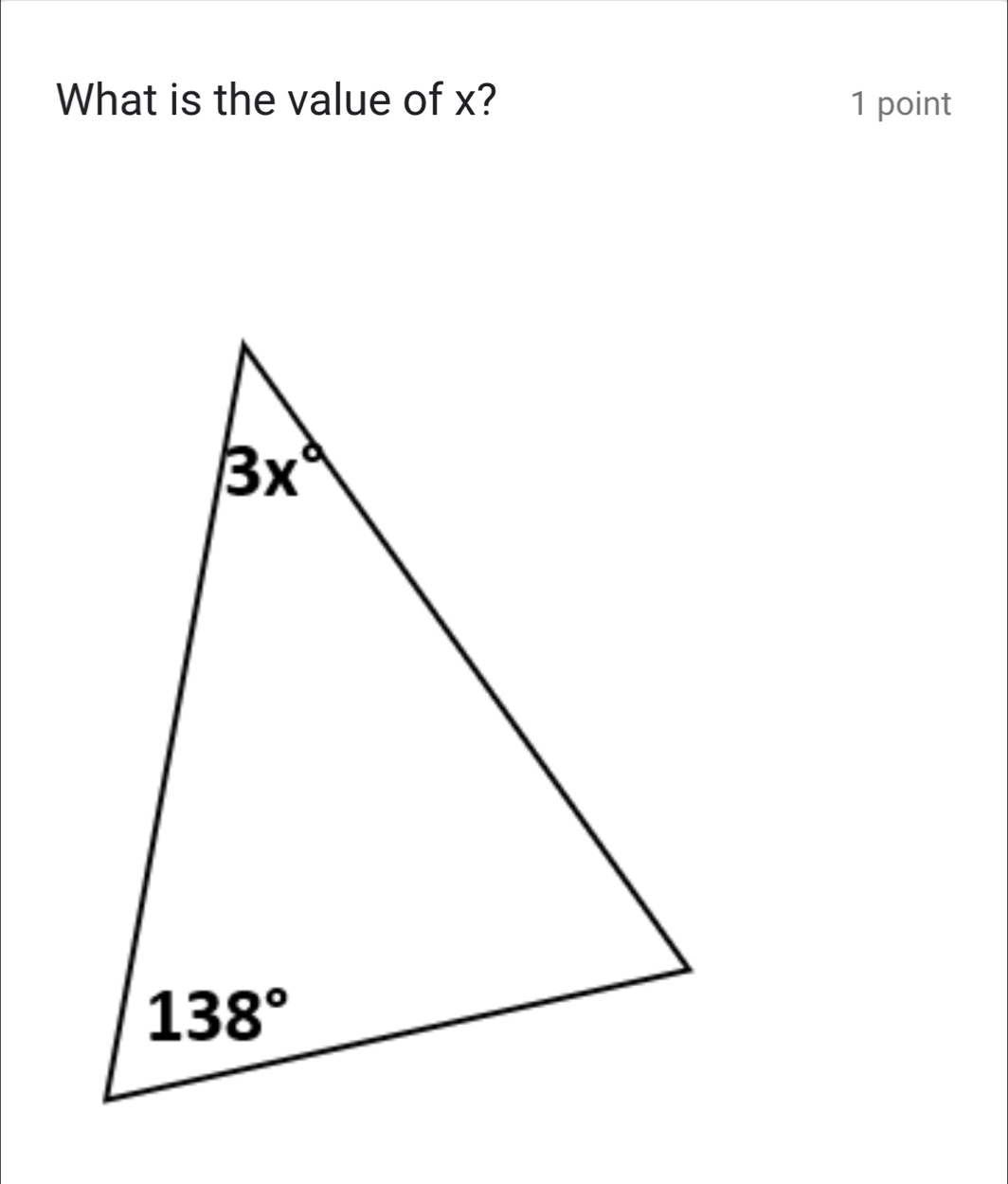 What is the value of x? 1 point