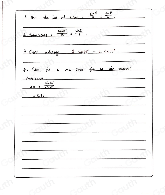 Solved: Complete the work to determine the value of a. 1. Use the law ...