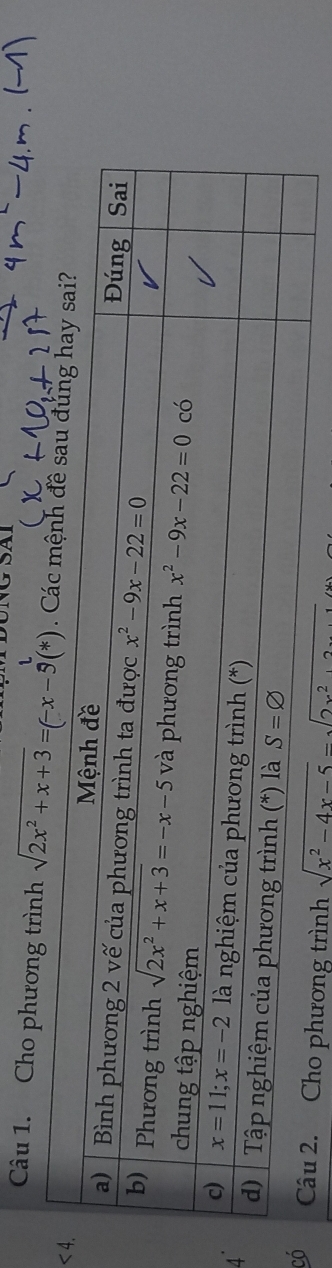 Cho phương trình sqrt(2x^2+x+3)=(-x-5)(*) < 
4
cóơng trình