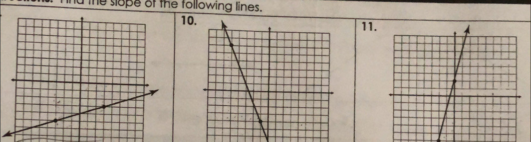 ne slope of the following lines. 
1011.