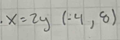 x=2y(-4,8)