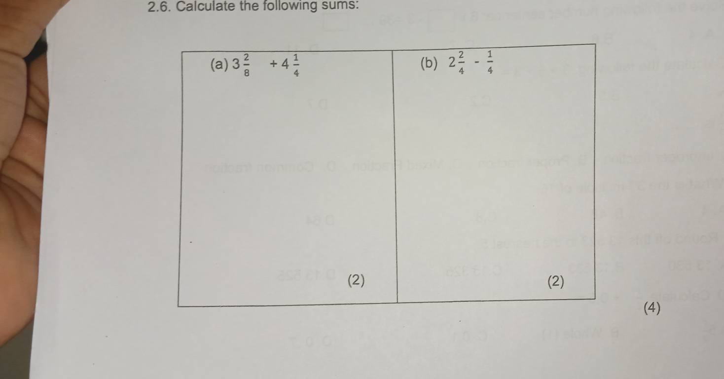 Calculate the following sums:
(4)