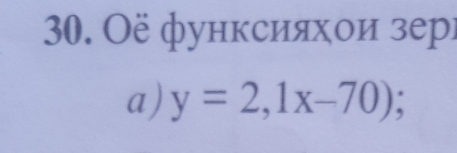 Оё функсияхои зерг 
a) y=2,1x-70);