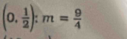 (0, 1/2 ):m= 9/4 