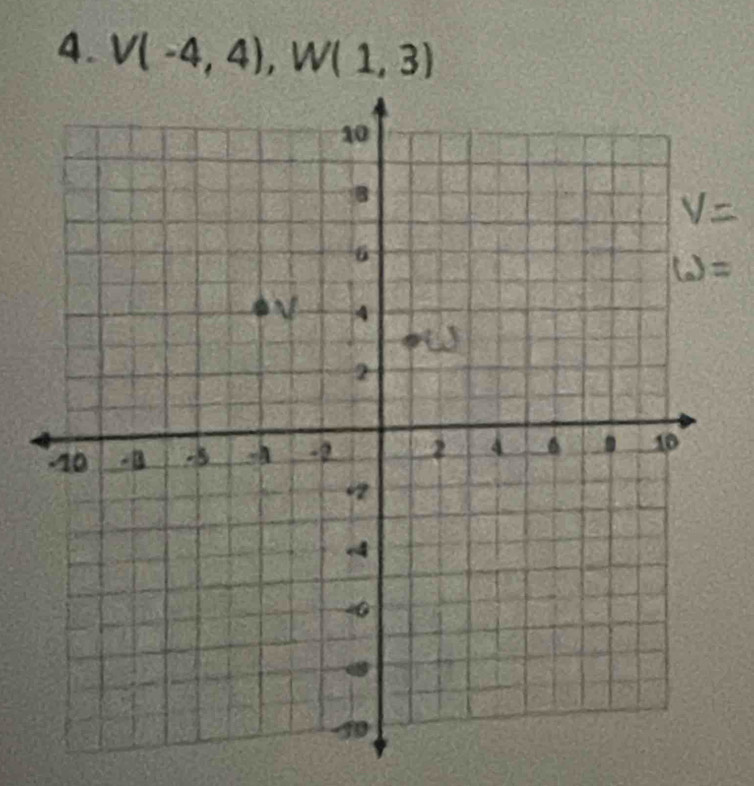 V(-4,4), W(1,3)