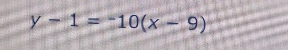 y-1=-10(x-9)