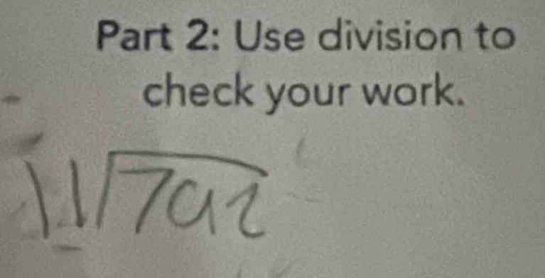 Use division to 
check your work.