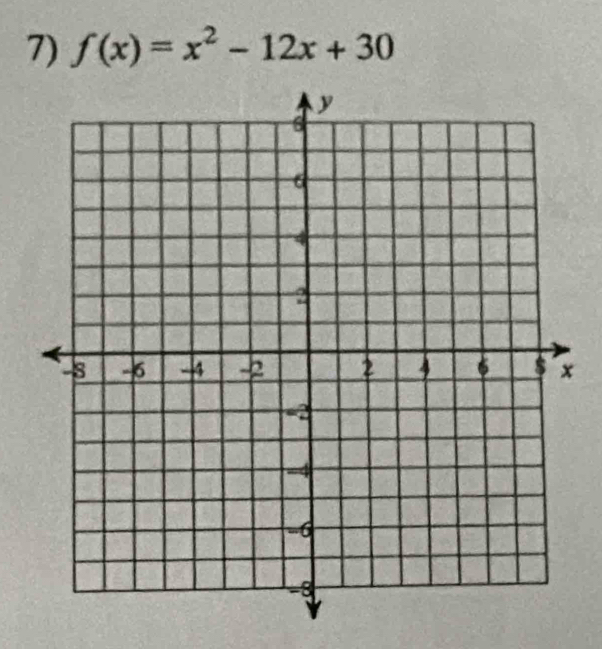 f(x)=x^2-12x+30