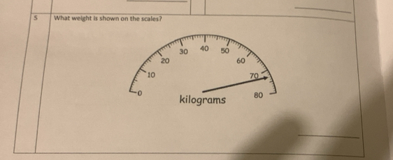 What weight is shown on the scales? 
_