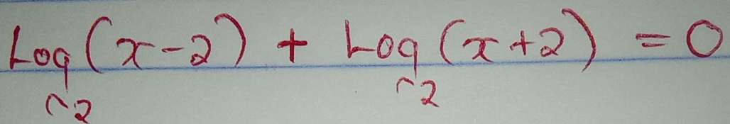 log _2(x-2)+log _2(x+2)=0