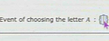 Event of choosing the letter A: □